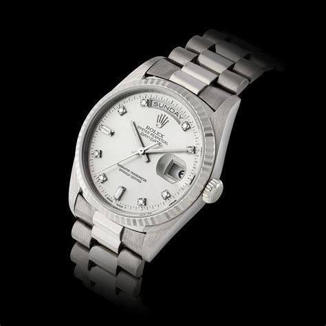 rolex tell white gold from steel|Rolex white gold day date.